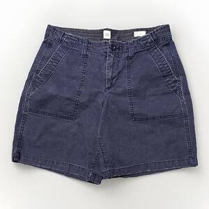Gap Women’s Size 6 Shorts Relaxed Girlfriend Chino‎ Navy Blue High Rise 29x7